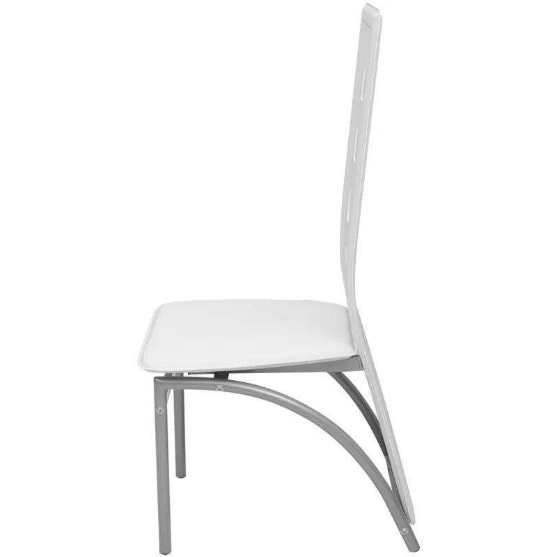 Lot de 4 chaises de salle à manger cuisine intemporelles en synthétique blanc CDS021250