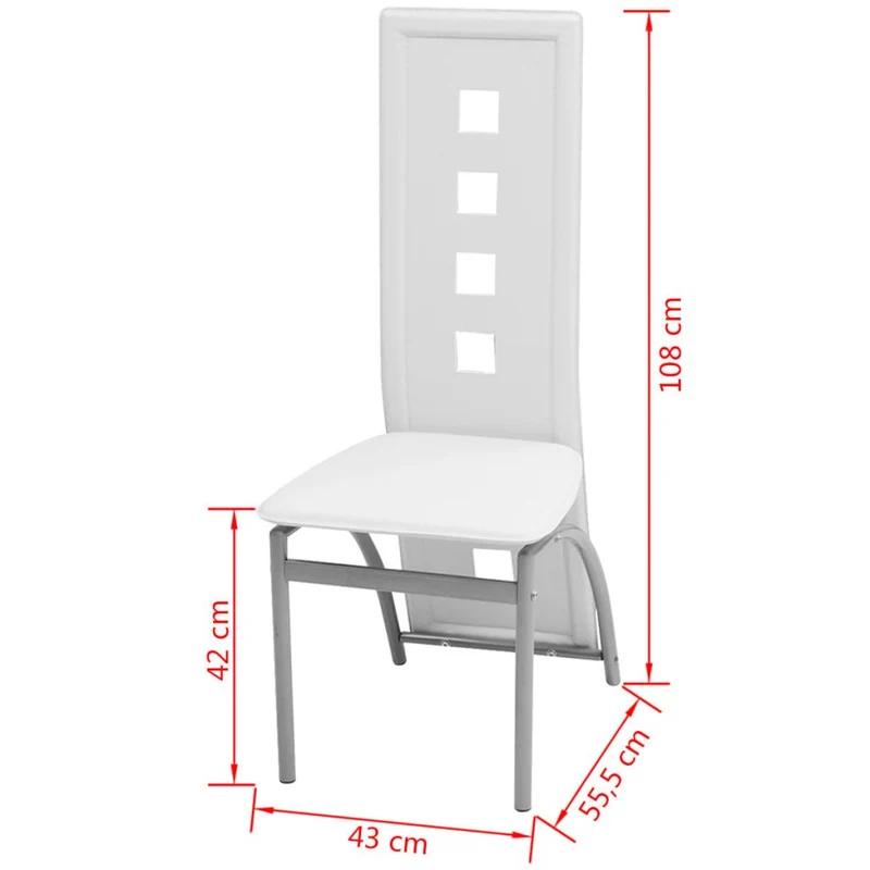 Lot de 4 chaises de salle à manger cuisine intemporelles en synthétique blanc CDS021250