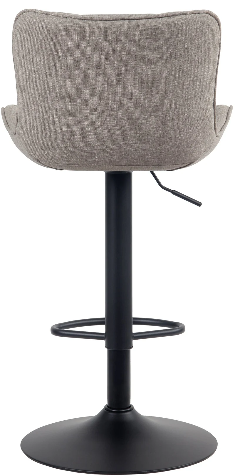 Lot de 2 tabourets de bar en tissu taupe pieds en métal noir hauteur réglable pivotant TDB10722