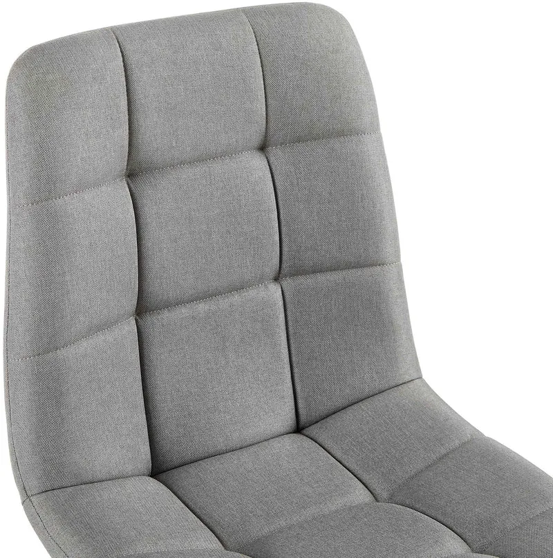 Lot de 4 chaises de salle à manger en tissu gris pieds métal noir design moderne et confortable CDS10413