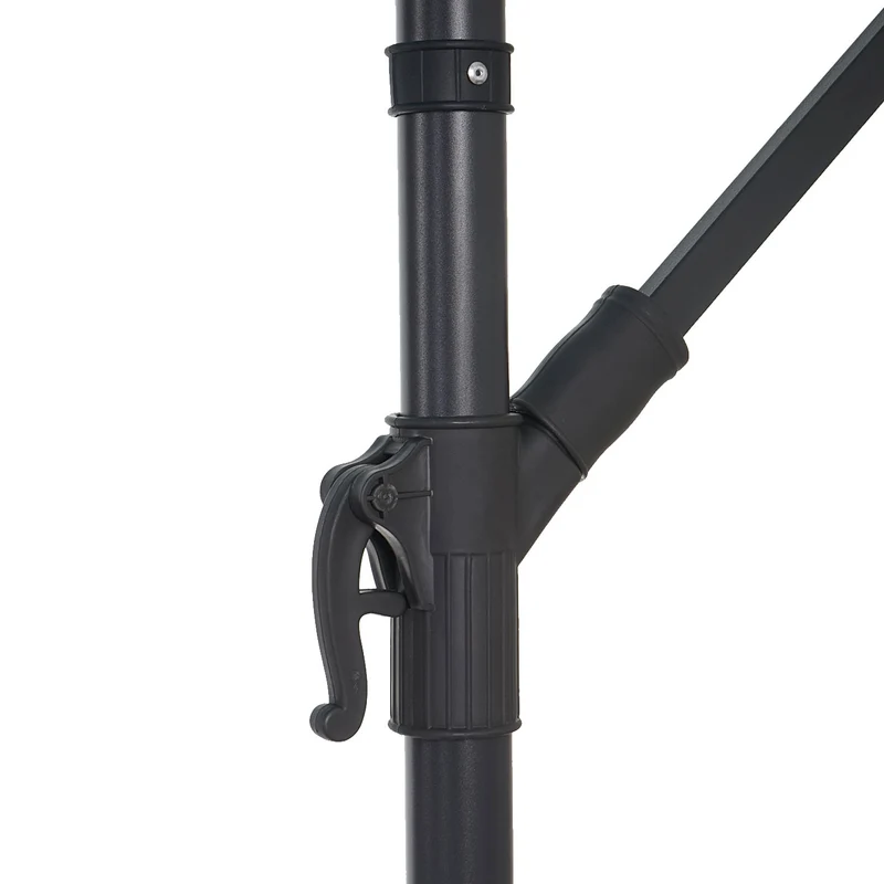 Parasol déporté protection solaire Ø 3m inclinable polyester/acier 11kg citron vert avec support 04_0000941