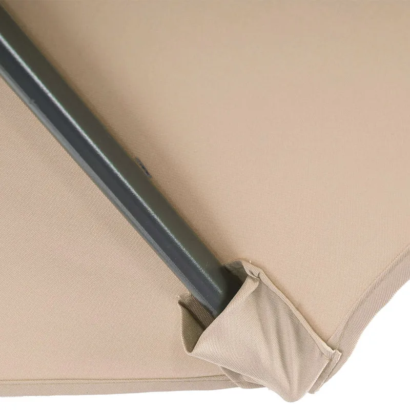 Parasol déporté protection solaire Ø 3m inclinable polyester/acier 11kg beige sable sans support 04_0000948