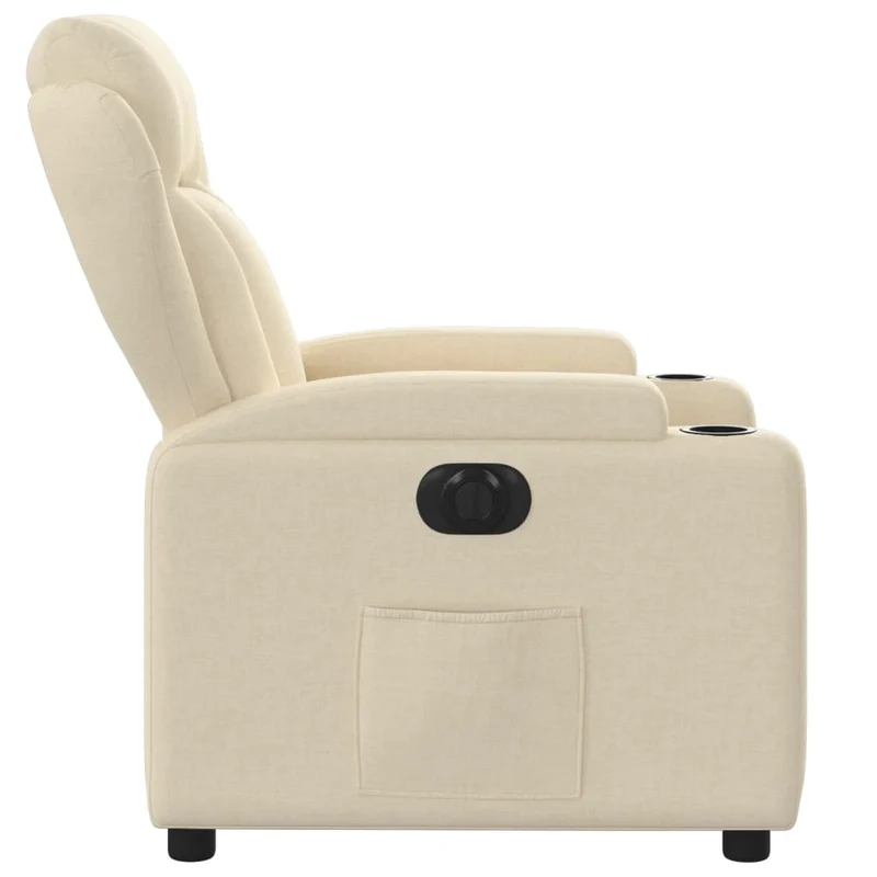 Fauteuil relax TV fonction d'inclinaison électrique très confortable en tissu crème DEC028273