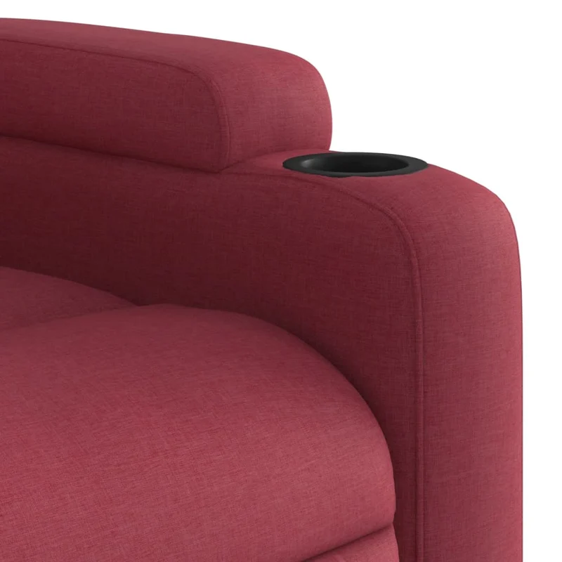 Fauteuil relax TV rembourrage confortable fonction d'inclinaison manuelle en tissu rouge bordeaux DEC028156