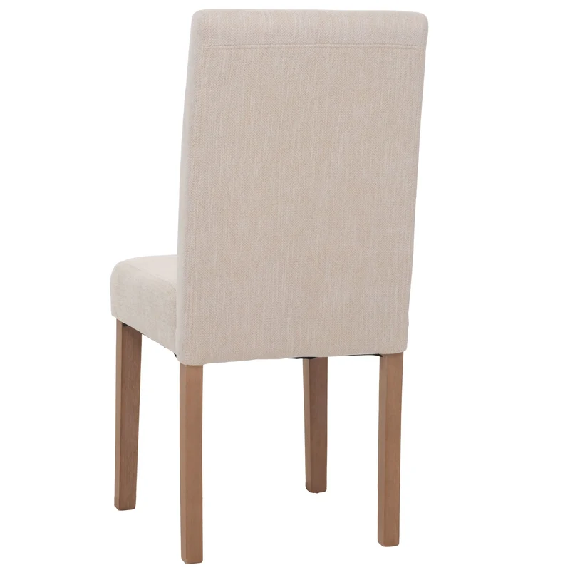Lot de 4 chaises de salle à manger dossier haut en tissu chenille crème pieds clair 04_0007515