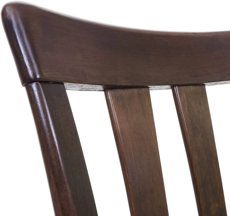 Lot de 2 chaises de salle à manger en bois massif marron foncé et assise en tissu crème CDS04465