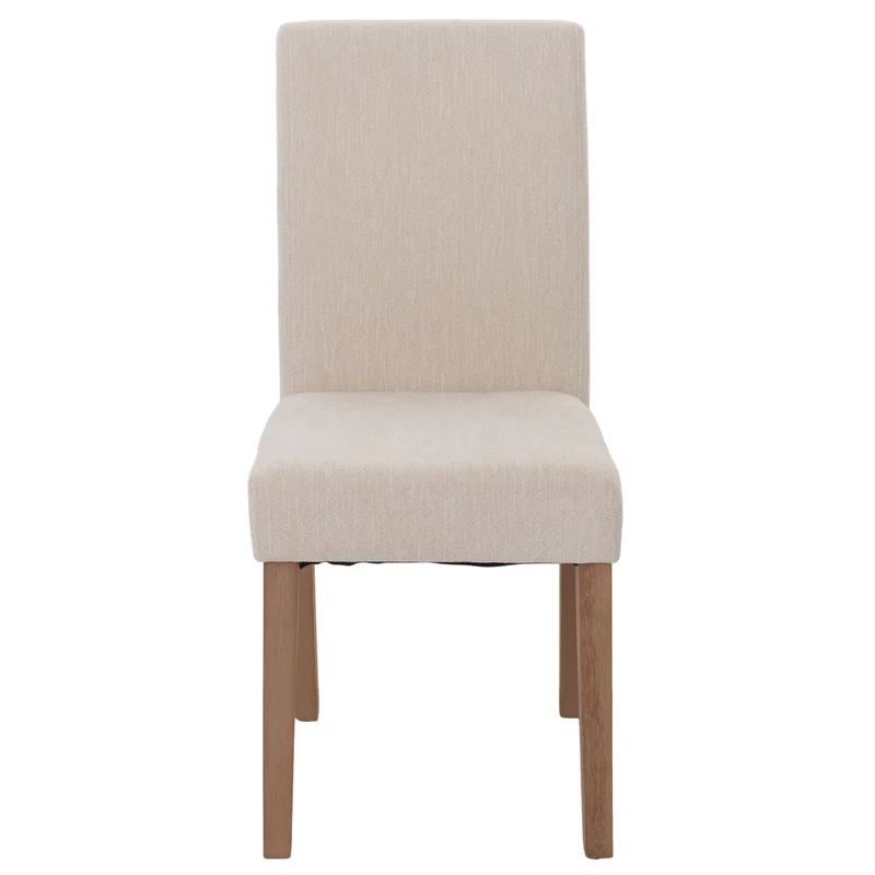 Lot de 6 chaises de salle à manger dossier haut en tissu chenille crème pieds clairs 04_0007635