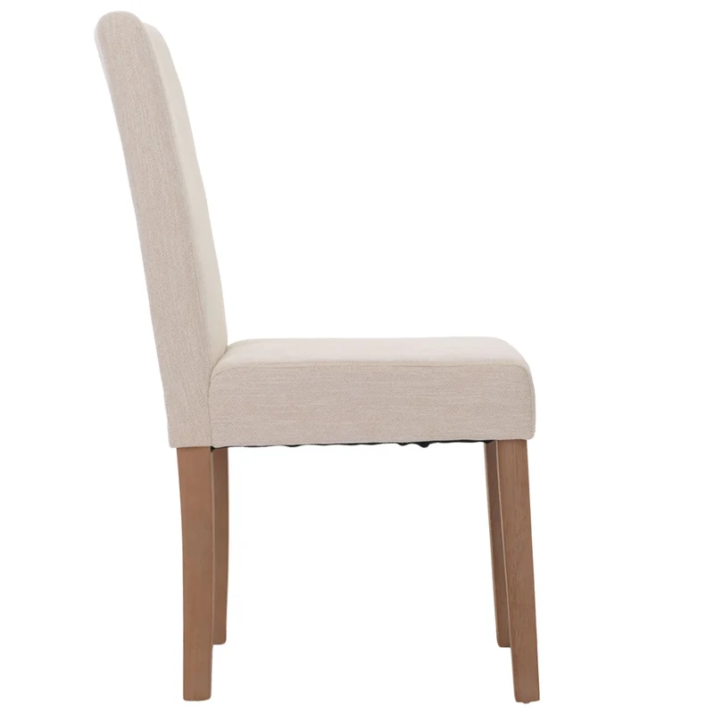 Lot de 6 chaises de salle à manger dossier haut en tissu chenille crème pieds clairs 04_0007635