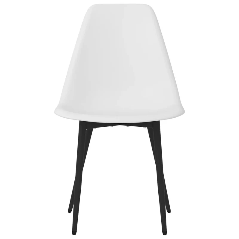 Set de 6 chaises de salle à manger en polypropylène blanc et métal noir DEC025666