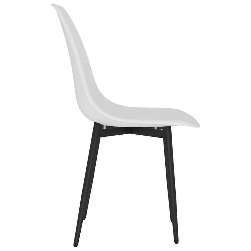 Set de 6 chaises de salle à manger en polypropylène blanc et métal noir DEC025666