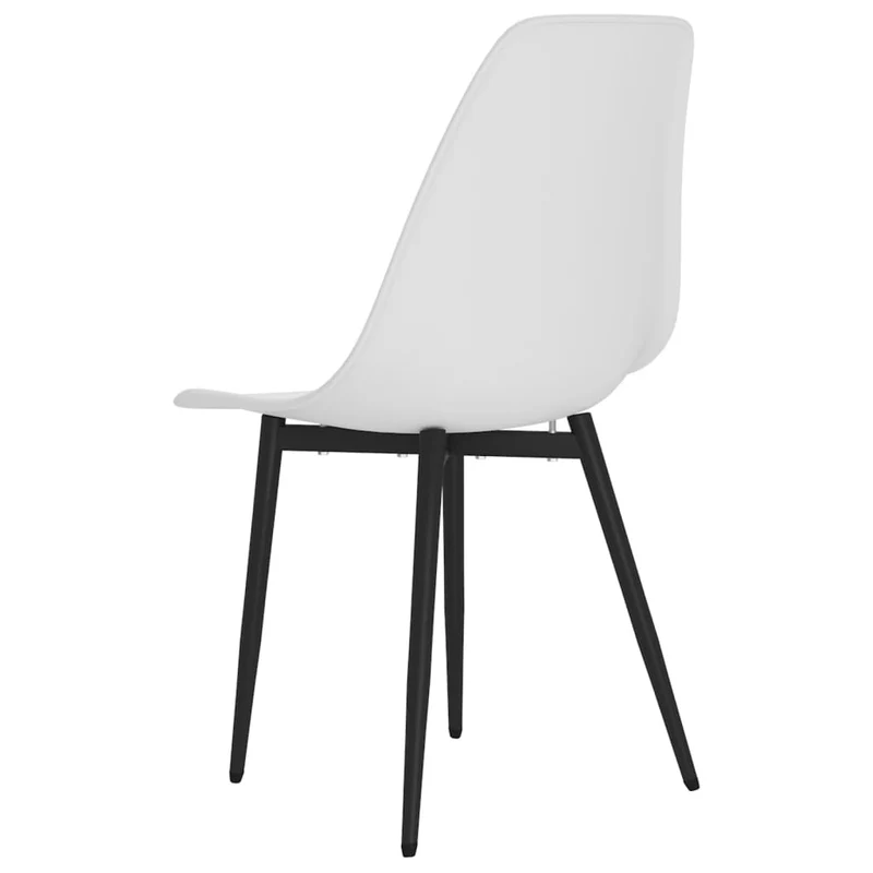 Set de 6 chaises de salle à manger en polypropylène blanc et métal noir DEC025666