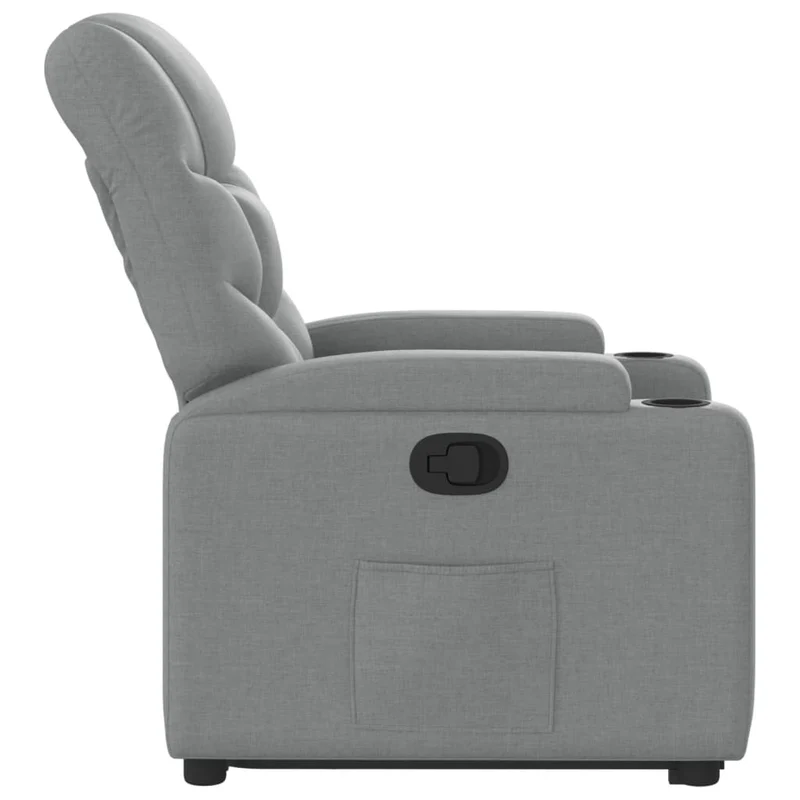 Fauteuil relax TV rembourrage confortable fonction de levage électrique en tissu gris clair DEC027899