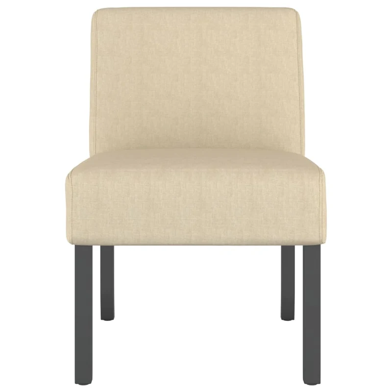 Chaise sans accoudoirs en tissu crème et bois DEC026273