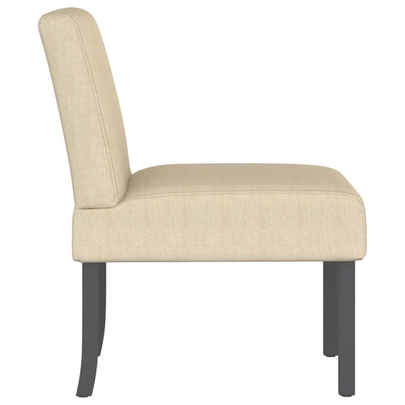 Chaise sans accoudoirs en tissu crème et bois DEC026273