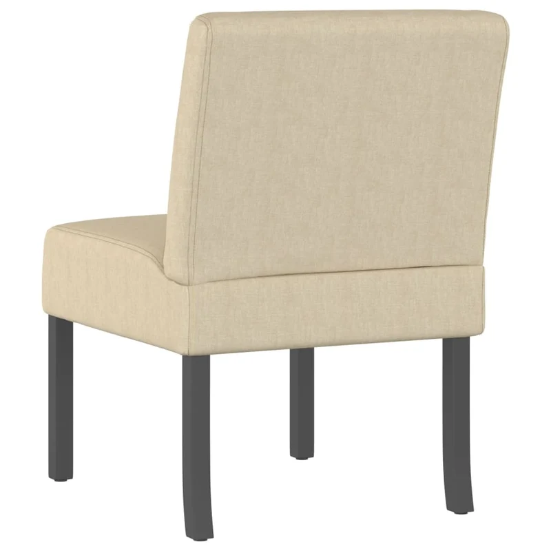 Chaise sans accoudoirs en tissu crème et bois DEC026273