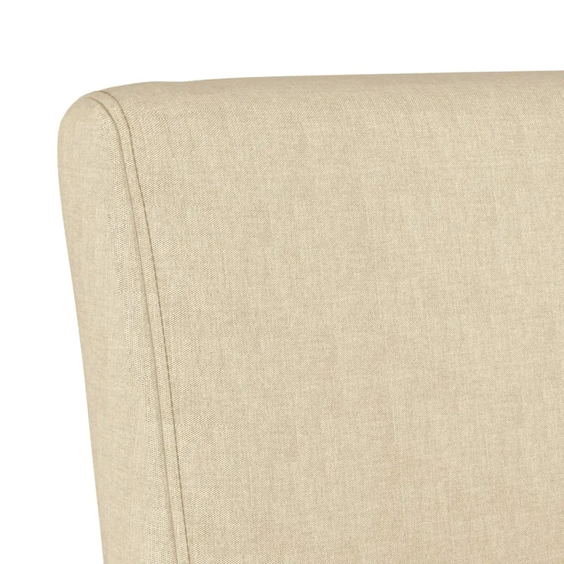 Chaise sans accoudoirs en tissu crème et bois DEC026273