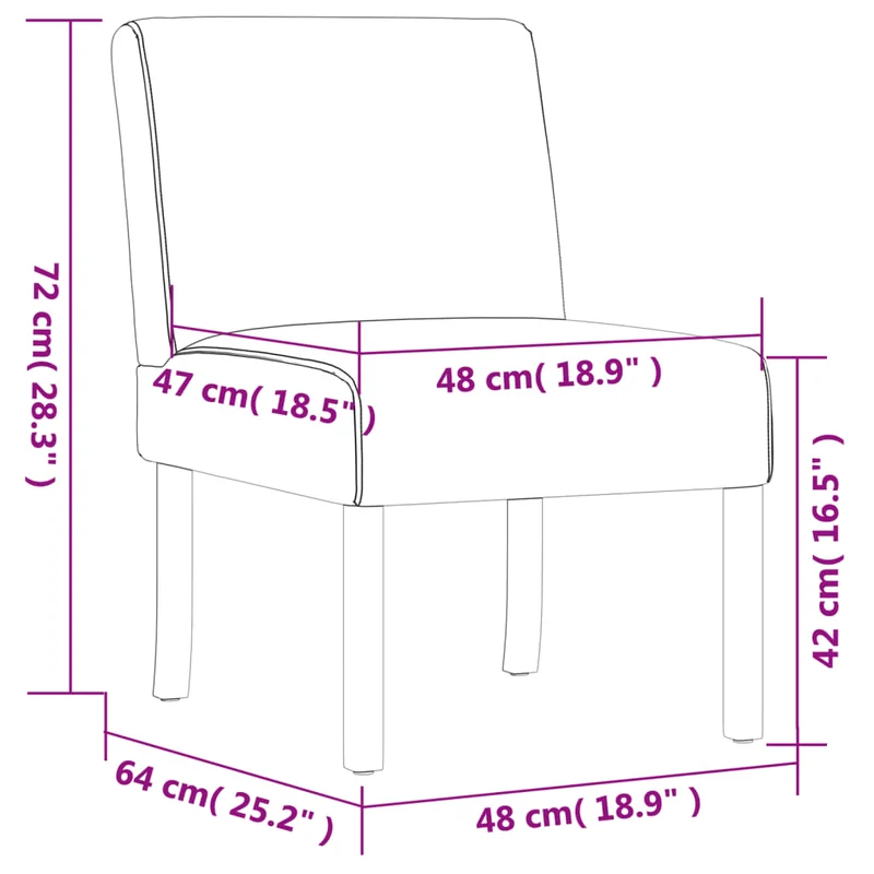 Chaise sans accoudoirs en tissu crème et bois DEC026273