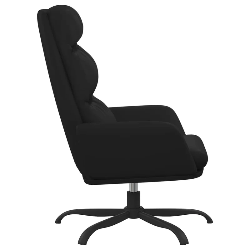 Fauteuil lounge chaise de canapé design moderne en PVC noir cadre métallique DEC026732