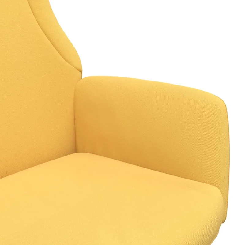Fauteuil lounge chaise de canapé design moderne en tissu jaune moutarde DEC026708
