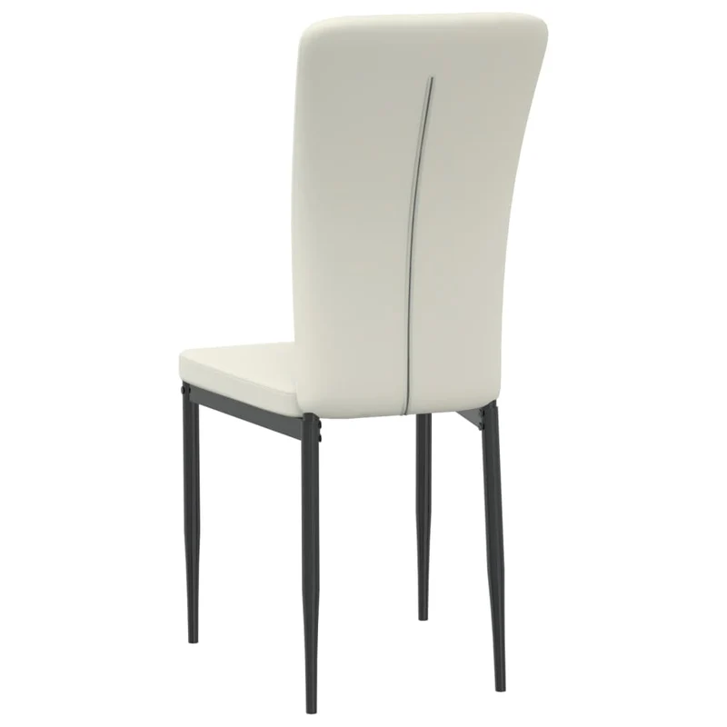Set de 4 chaises de salle à manger coutures verticales en tissu velours crème DEC025620