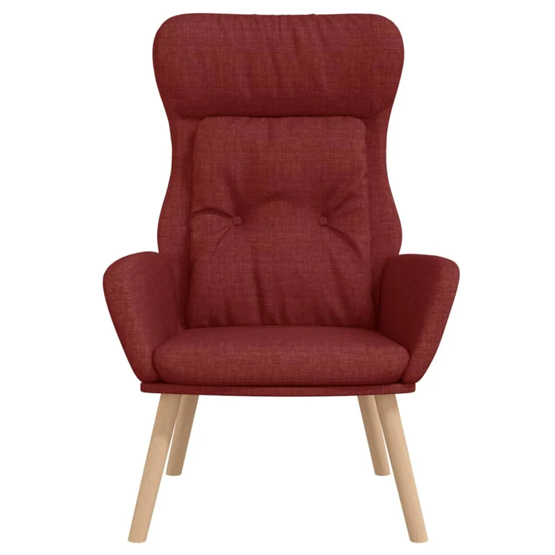 Fauteuil lounge chaise de canapé design moderne en tissu rouge bordeaux DEC026761