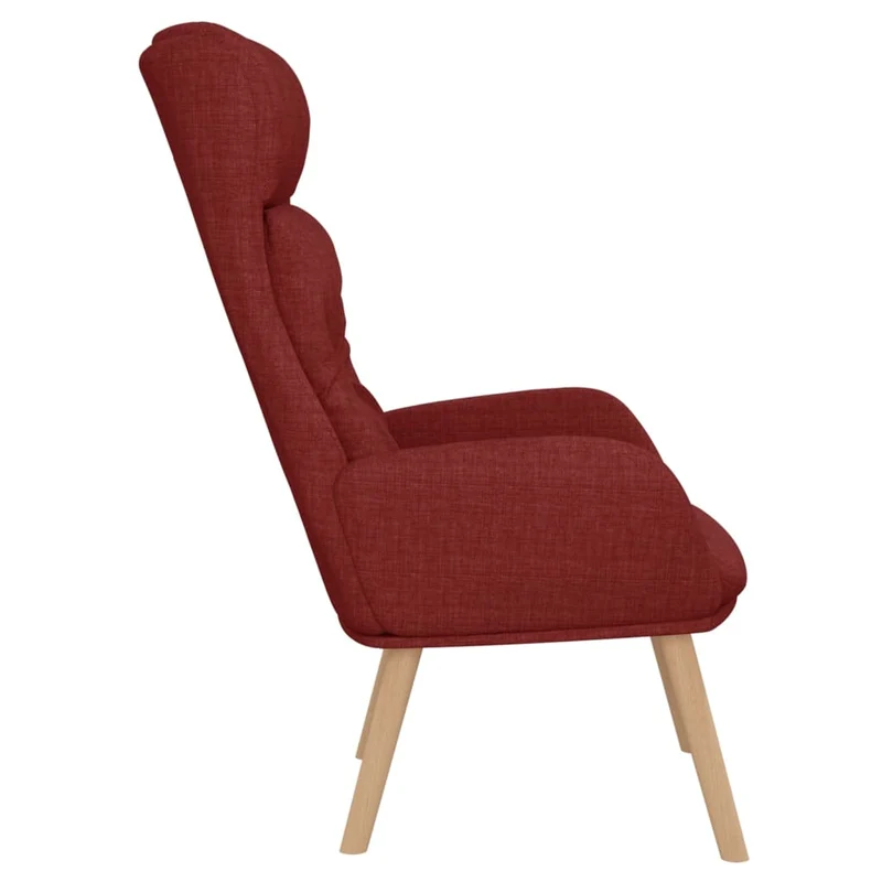 Fauteuil lounge chaise de canapé design moderne en tissu rouge bordeaux DEC026761