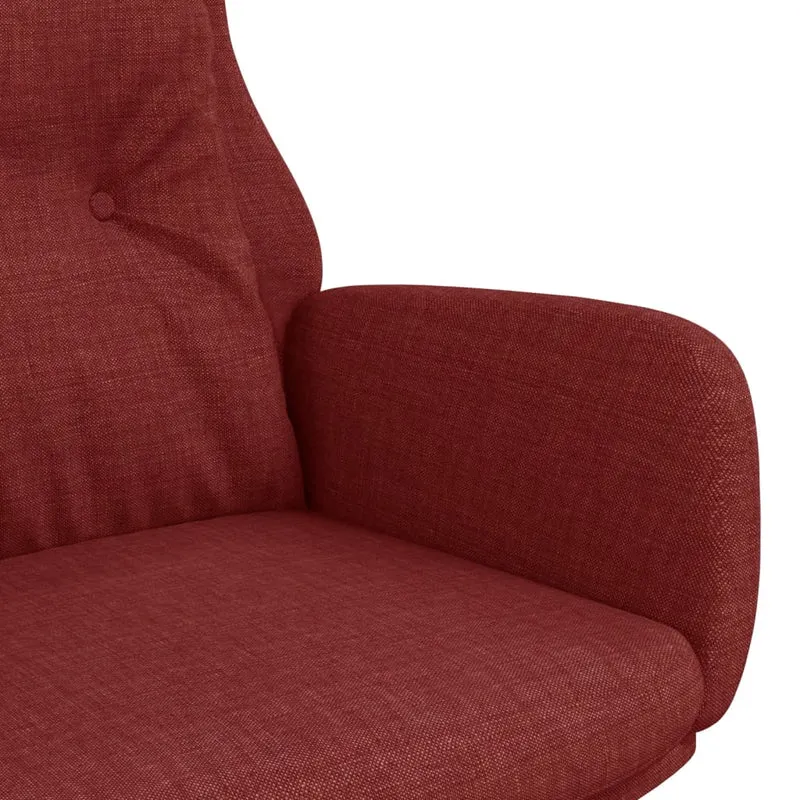 Fauteuil lounge chaise de canapé design moderne en tissu rouge bordeaux DEC026761