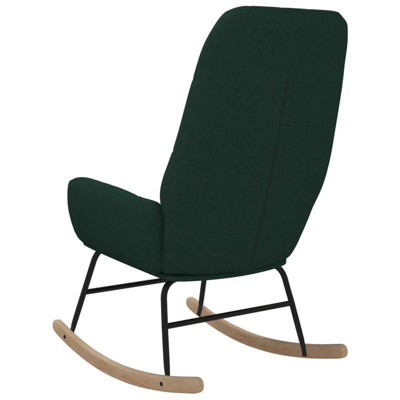 Fauteuil à bascule d'allaitement rembourré relax pour salon en tissu vert foncé DEC029094