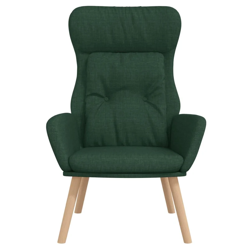 Fauteuil lounge chaise de canapé design moderne en tissu vert foncé DEC026779