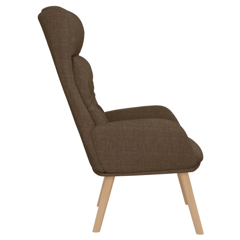Fauteuil lounge chaise de canapé design moderne en tissu marron DEC026720