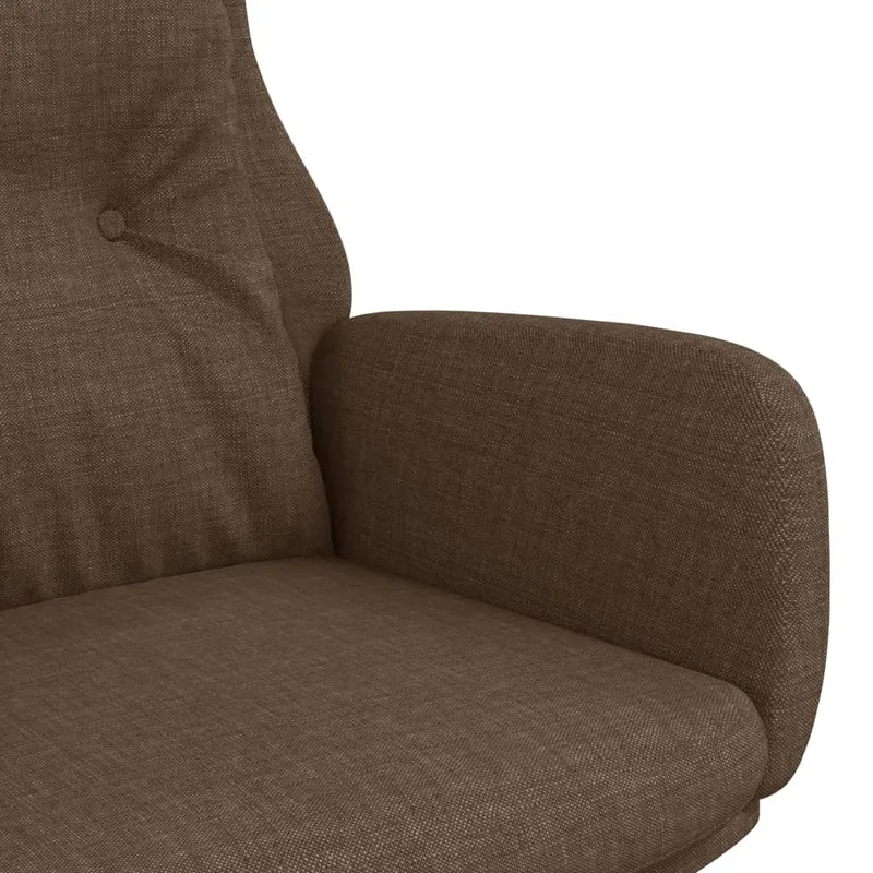 Fauteuil lounge chaise de canapé design moderne en tissu marron DEC026720