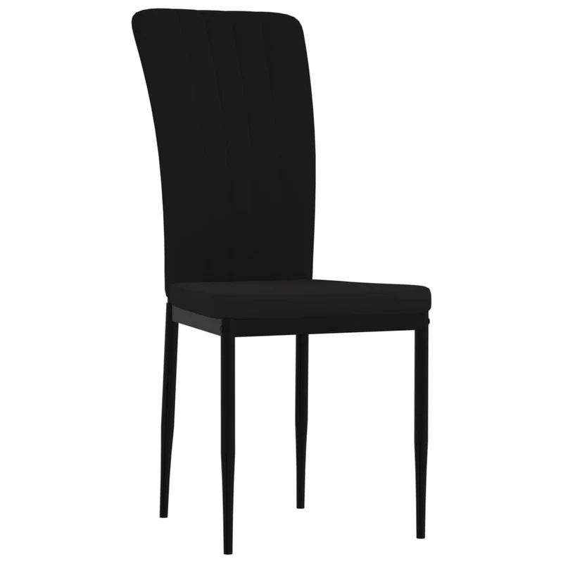 Set de 4 chaises de salle à manger design moderne en tissu velours noir cadre en fer DEC025649