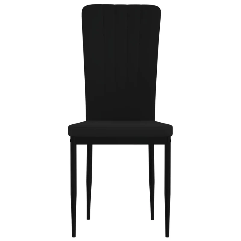Set de 4 chaises de salle à manger design moderne en tissu velours noir cadre en fer DEC025649