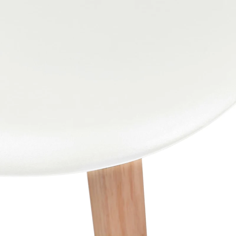 Set de 4 chaises de salle à manger design scandinave en plastique blanc et bois DEC025603