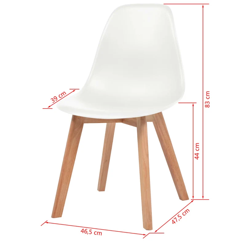 Set de 4 chaises de salle à manger design scandinave en plastique blanc et bois DEC025603