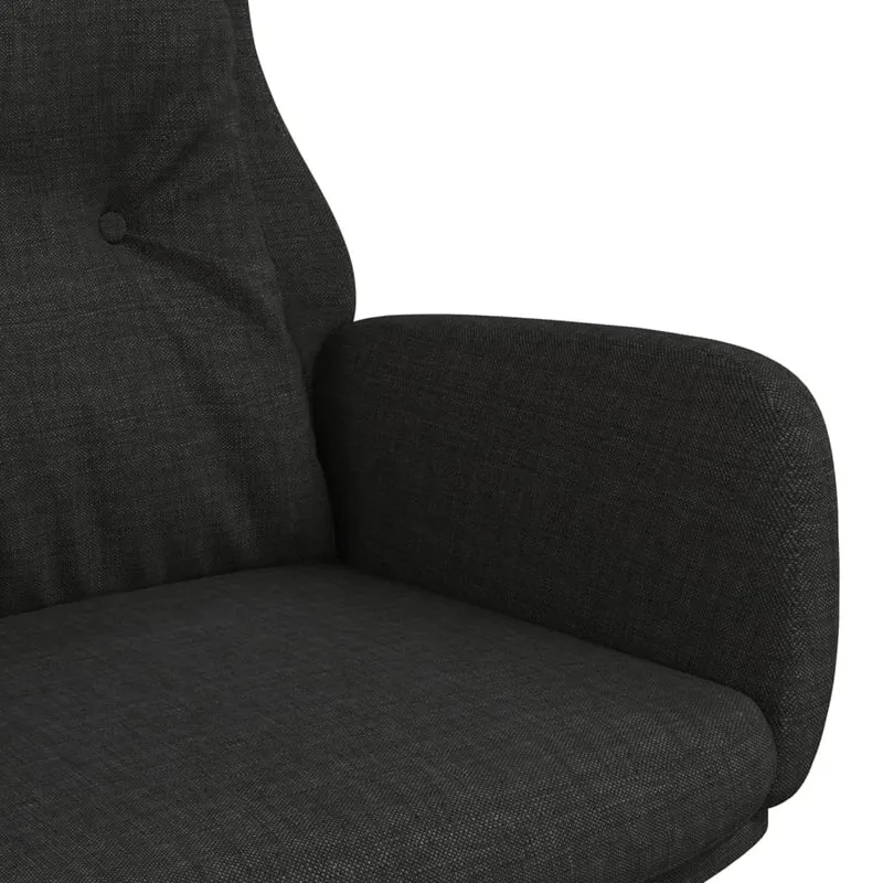 Fauteuil dossier haut chaise de canapé design moderne en tissu noir DEC026737