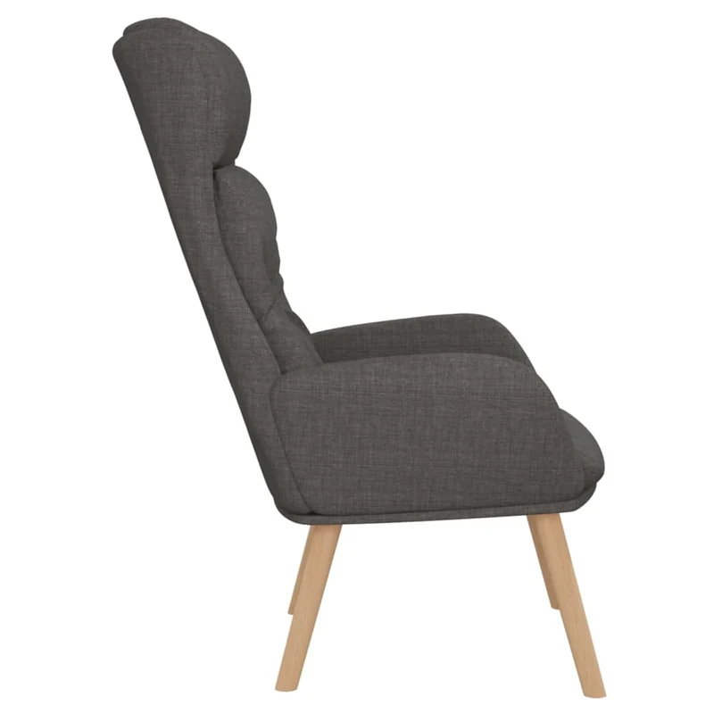 Fauteuil lounge chaise de canapé design moderne en tissu gris foncé DEC026688
