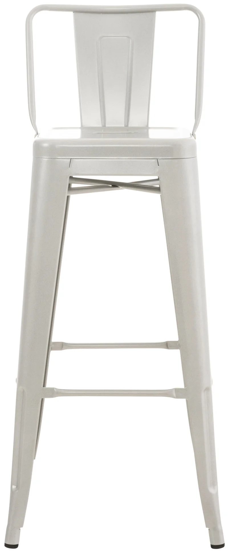 Lot de 2 tabourets de bar design industriel en métal avec repose-pied couleur gris 10_0000967