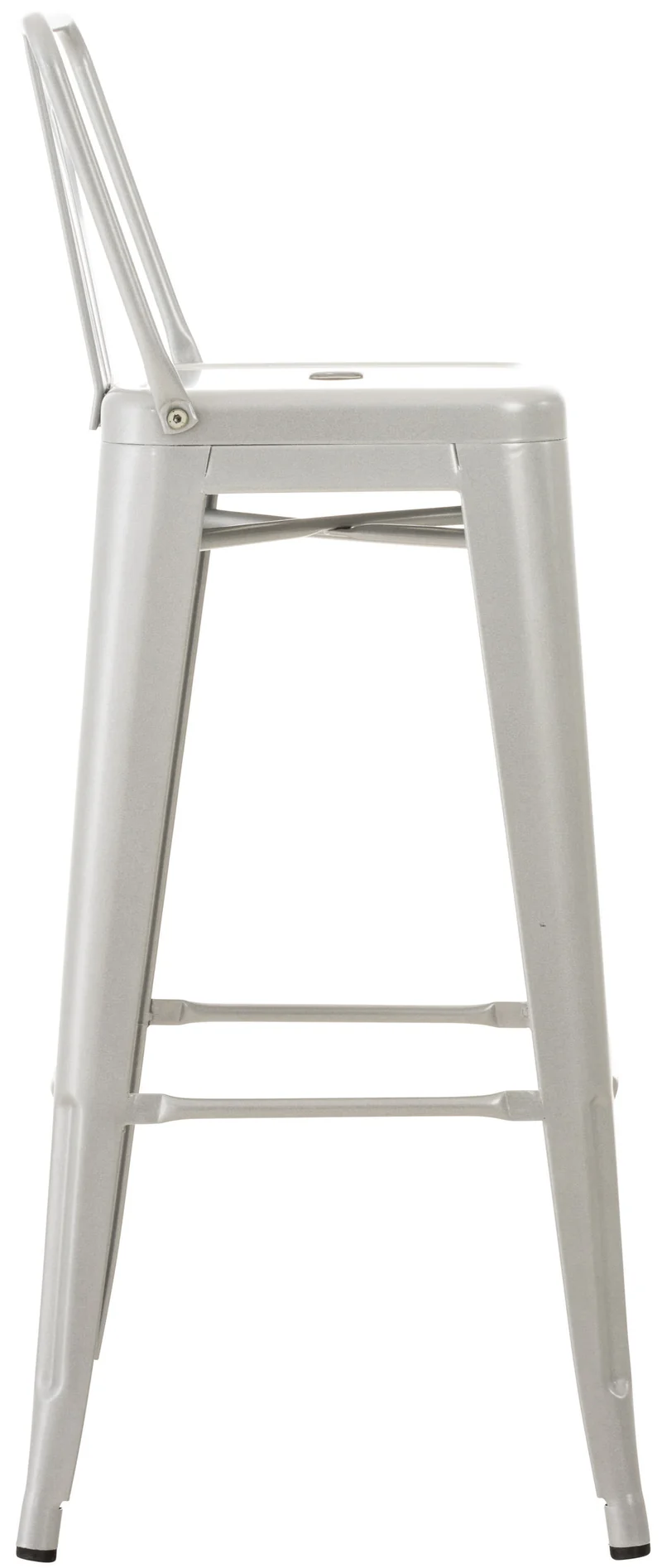 Lot de 2 tabourets de bar design industriel en métal avec repose-pied couleur gris 10_0000967