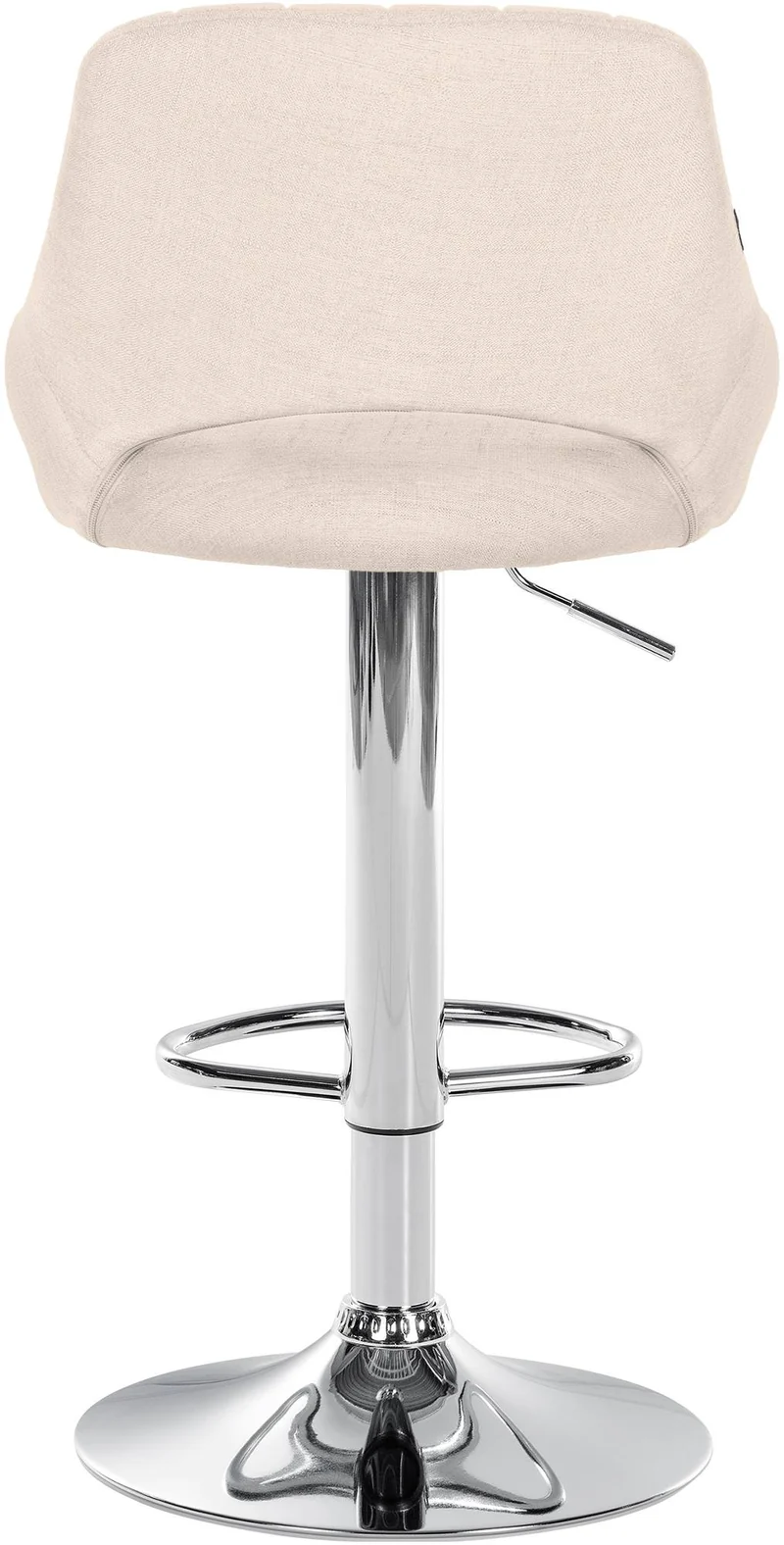 Lot de 2 tabourets de bar avec repose-pieds pivotant et réglable en tissu crème et métal 10_0004356