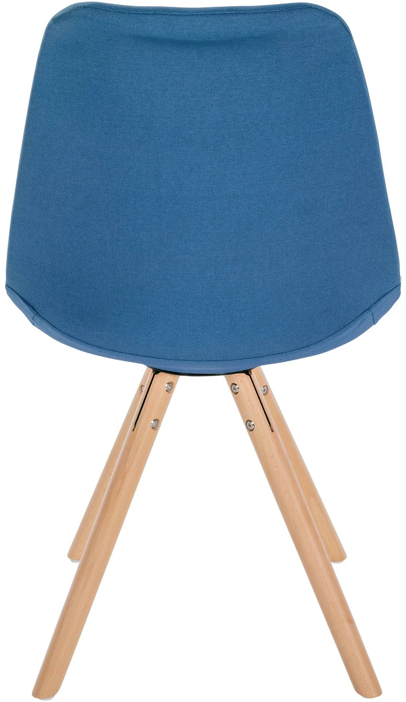 Chaise de salle à manger x1 style scandinave en tissu bleu pieds en bois clair 10_0001478