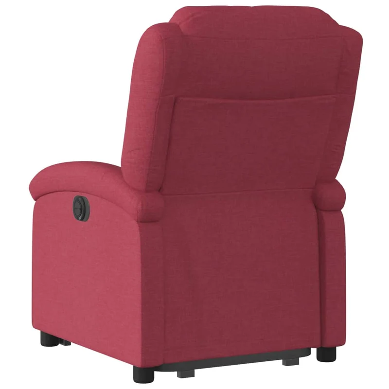 Fauteuil relax TV rembourrage confortable levage électrique en tissu rouge bordeaux DEC028160