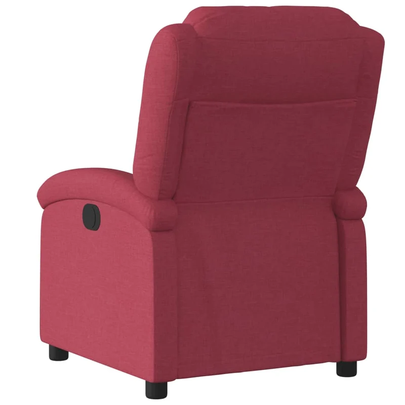 Fauteuil relax TV rembourrage confortable fonction d'inclinaison manuelle en tissu rouge bordeaux DEC028147