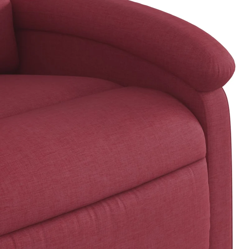 Fauteuil relax TV rembourrage confortable fonction d'inclinaison manuelle en tissu rouge bordeaux DEC028147