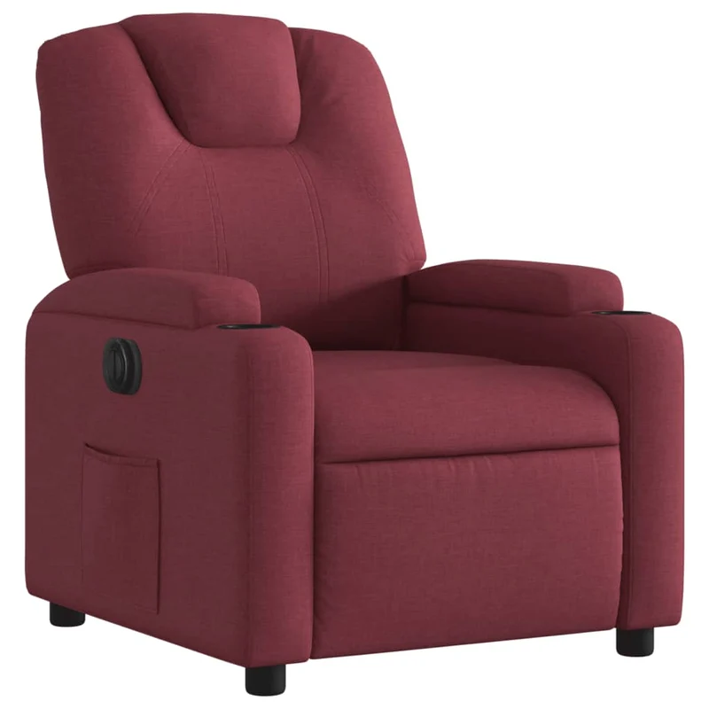 Fauteuil relax TV fonction de levage électrique très confortable en tissu rouge bordeaux DEC028544