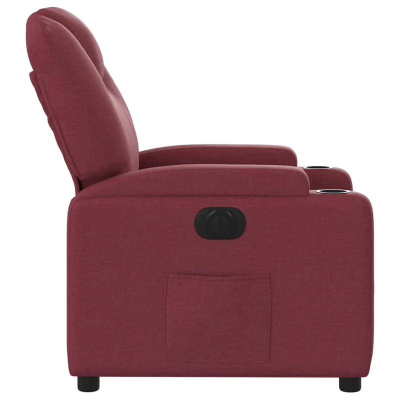 Fauteuil relax TV fonction de levage électrique très confortable en tissu rouge bordeaux DEC028544