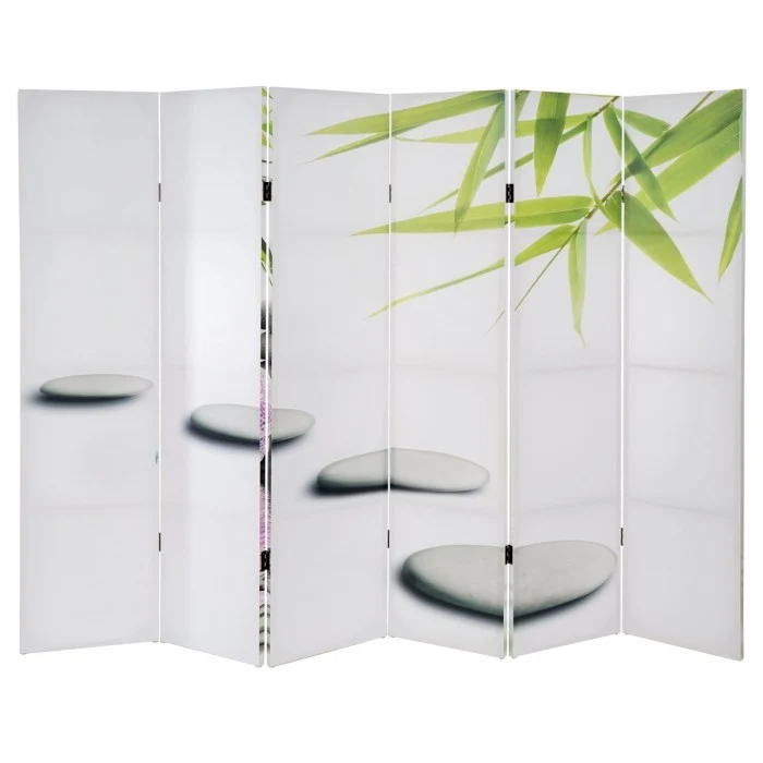 Paravent 6 panneaux pans séparateur de pièce 180x240cm motif orchidee PAR04024