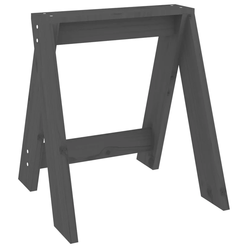 Lot de 2 tabourets assises design simple 40 x 40 x 45 cm en bois massif de pin gris DEC026406