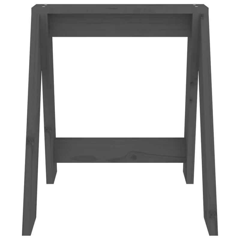 Lot de 2 tabourets assises design simple 40 x 40 x 45 cm en bois massif de pin gris DEC026406