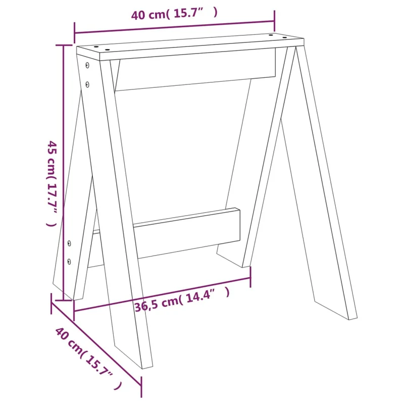 Lot de 2 tabourets assises design simple 40 x 40 x 45 cm en bois massif de pin gris DEC026406